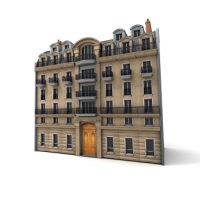 3D rendering of a typically Parisian building